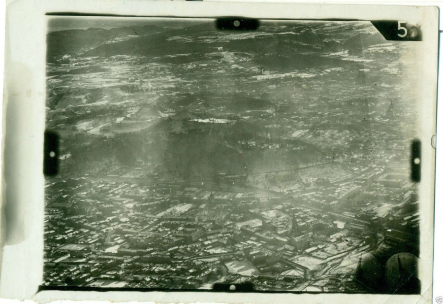 Вигляд на копець унії у Львові під час аерофотозйомки міста німцями 1941 -1944 рр.