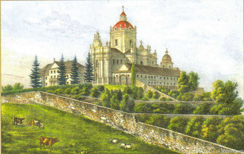 Храм св. Юра на літографії Кароля Ауера, др. трет. XIX ст.