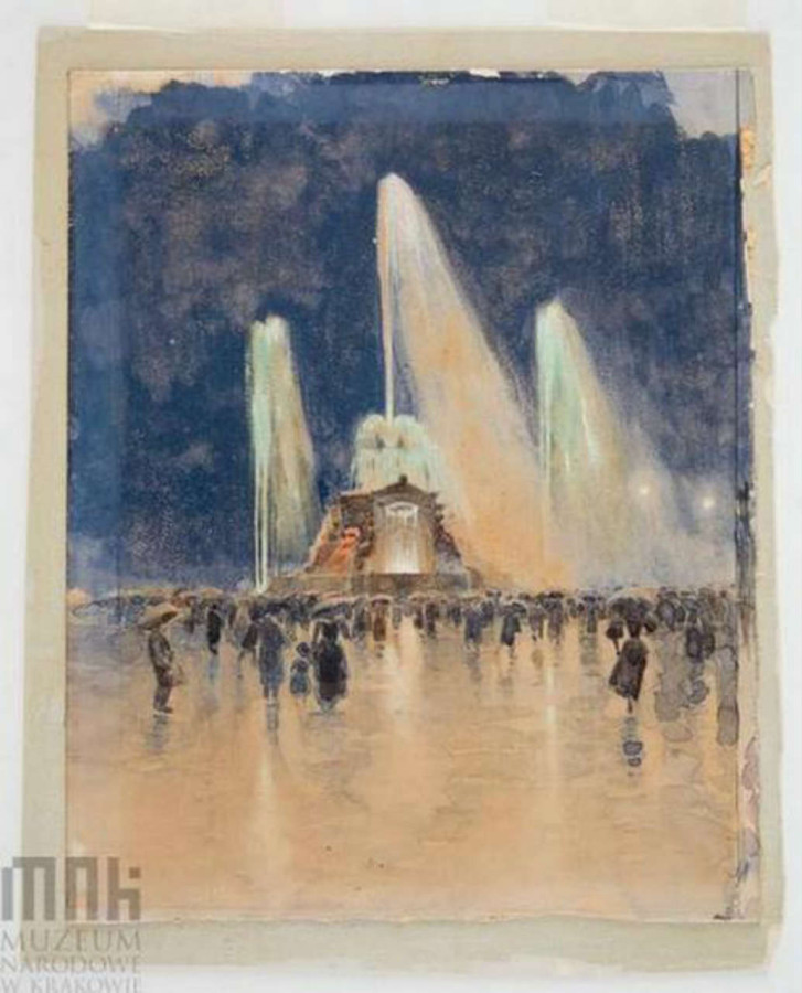 Світломузичний фонтан, представлений на Виставці Крайовій у Львові, 1894 рік