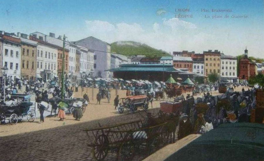 Торговиця на "Кракідалах", поштівка, поч. XX ст.