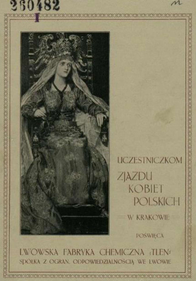 Записник-рекламний проспект презентований учасницям з'їзду польського жіноцтва у Кракові ( 1912 р. ) фабрикою "Тлен"