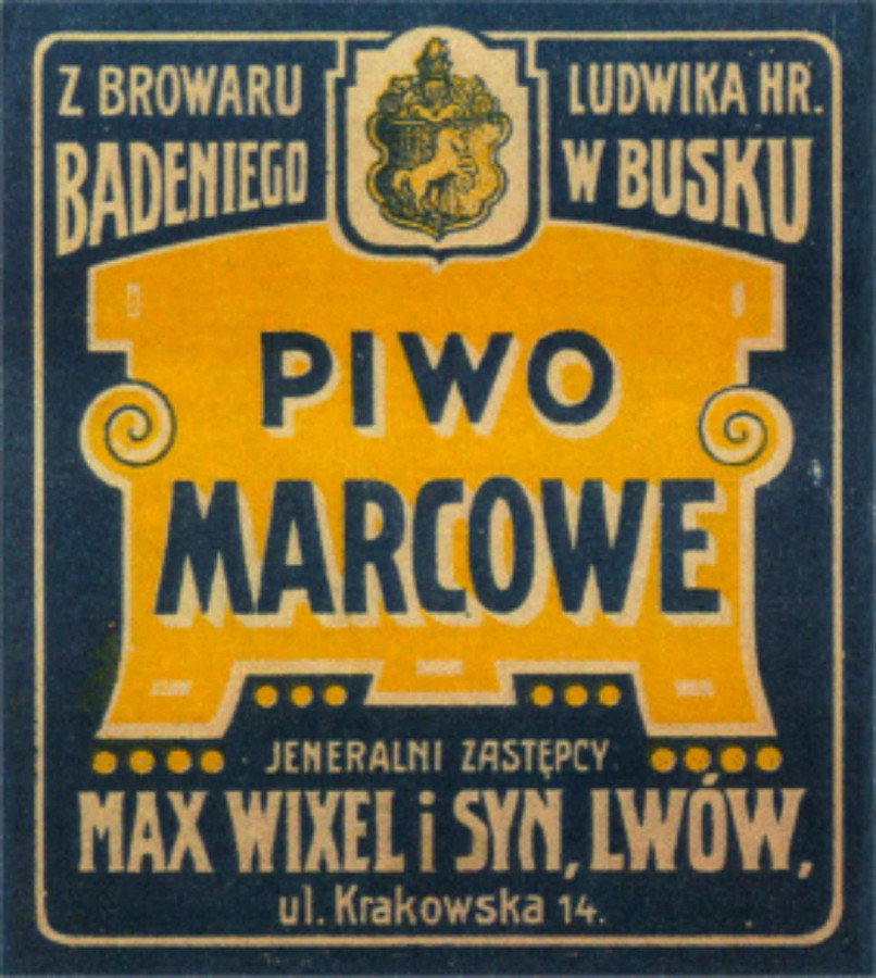 Продукція фірми Віксля з броварні у Буську. Поч. XX ст.