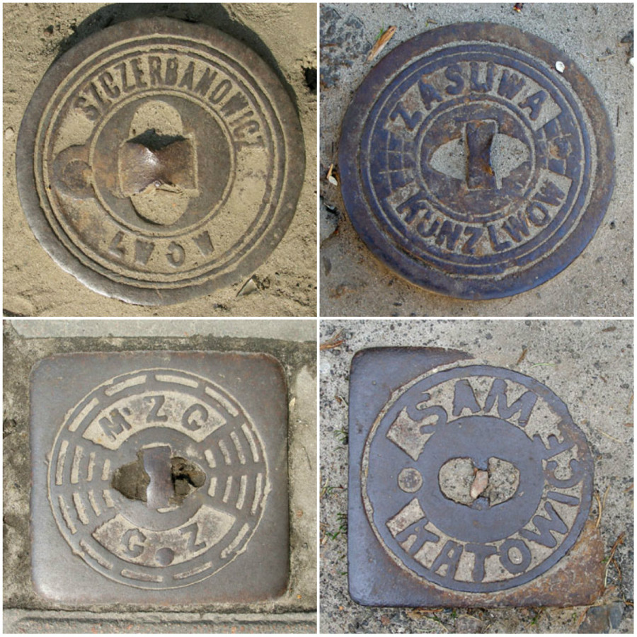 Круглі та квадратні люки пожежних гідрантів, м. Львів.