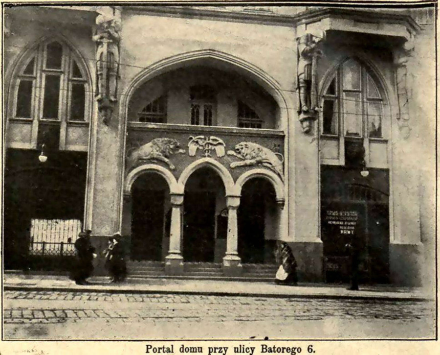 Кам'яниця на Баторія, 6. Фото з преси 1914 року