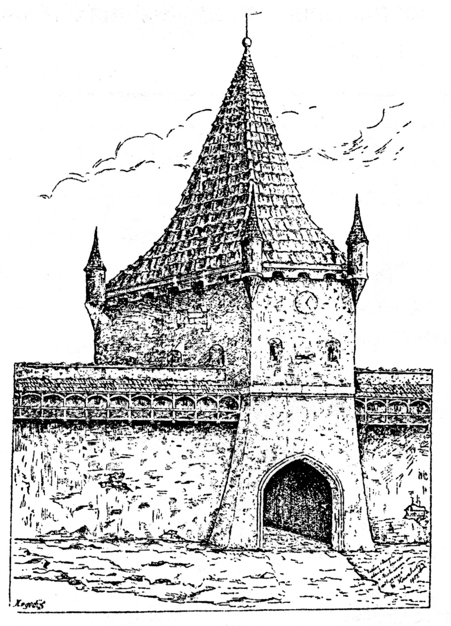 Зображення Галицької брами (середина XVIII століття)