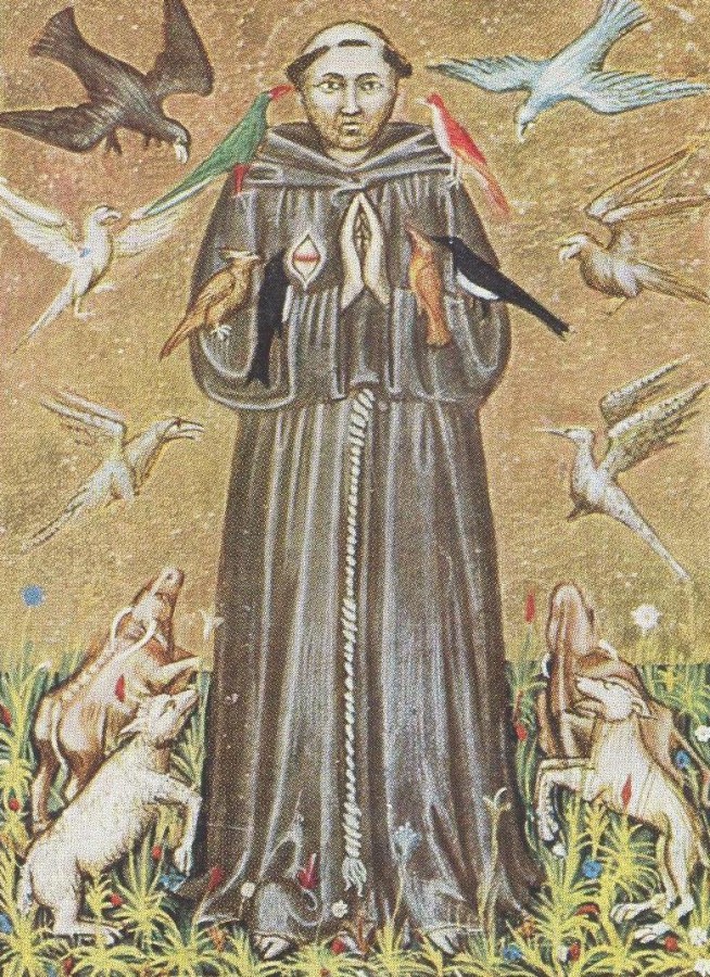 Франциск Ассизський. Мініатюра XIV століття, Національна бібліотека в Римі