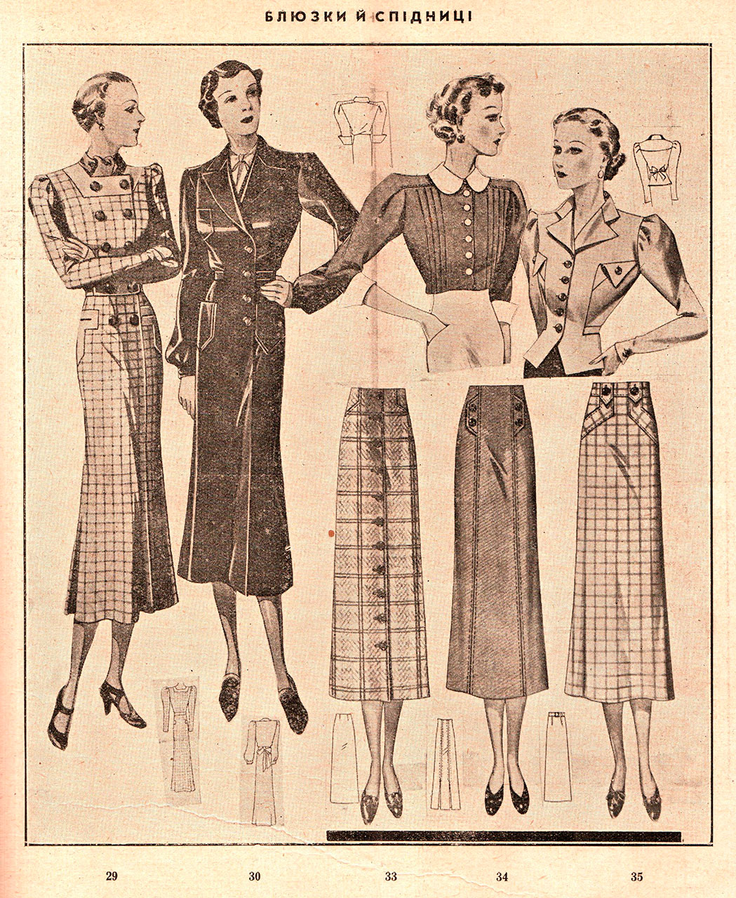 Блюзки і спідниці, 1937 рік