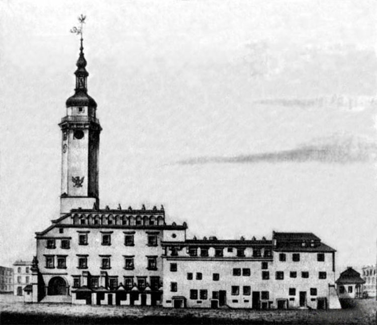 Львівська ренесансна ратуша, побудована за проектом вроцлавського архітектора Андрія Бемера на кошти Мартіна Кампіана в 1619 році