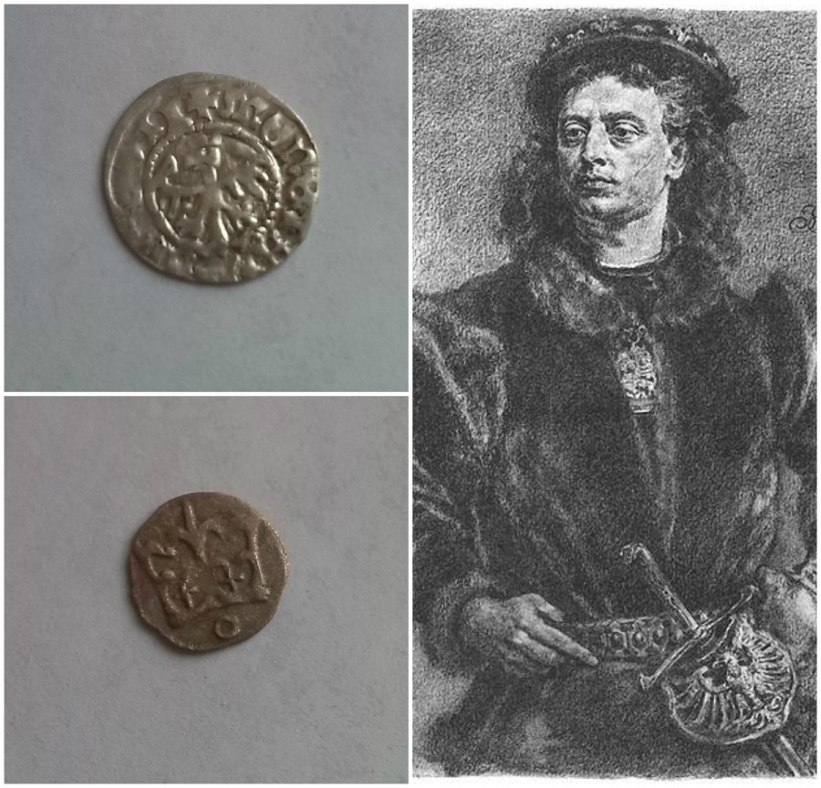 Король Ян Ольбрахт (1492 - 1501 рр.), Півгрош Ольбрахта (зверху), денарій (знизу)