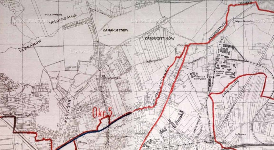 Замарстинів на карті Львова 1917 року