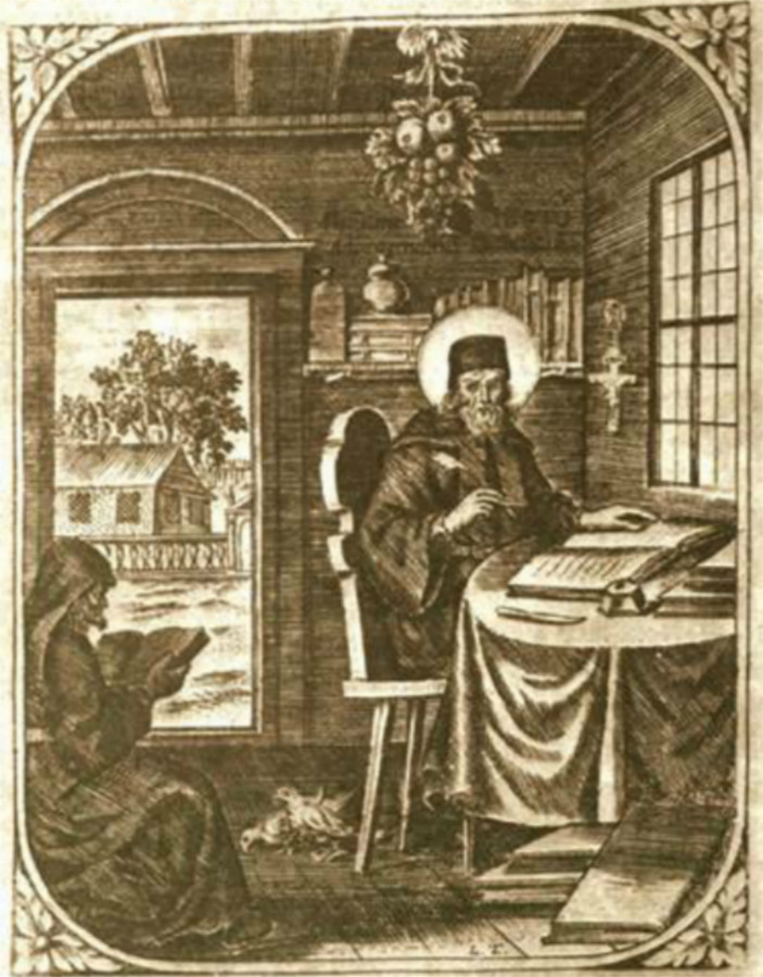 Книжник (Тарасевич Л. Нестор-літописець, 1763. Гравюра). Фото з http://xreferat.com