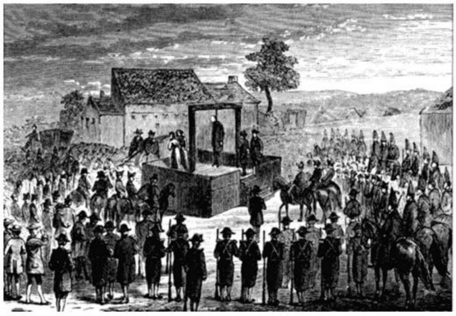 Зображення публічної страти. Гравюра XVIII століття