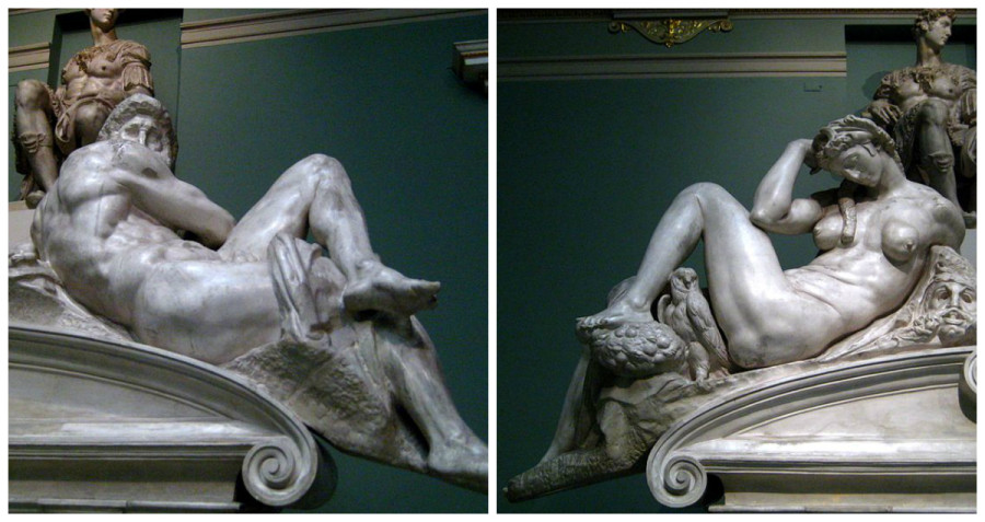 Скульптури "День" і "Ніч" Мікелінджело Буонарроті