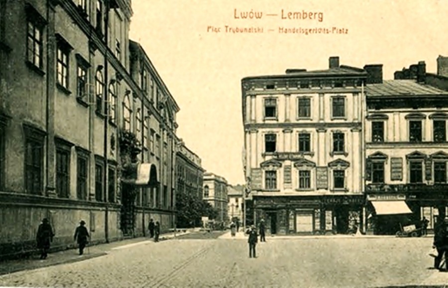 Вулиця Трибунальська, сучасна Шевська, тут працювала книжкова крамниця Генриха Калленбаха