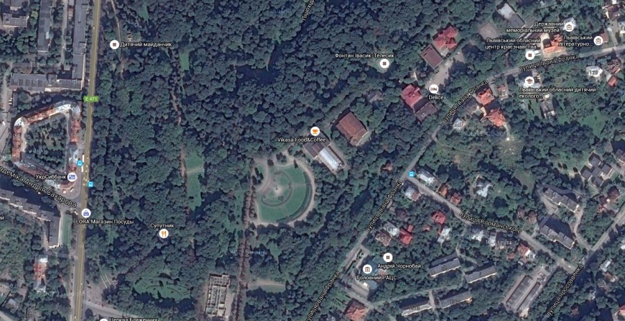 Вигляд з космосу на місце, де розміщувалась "Підкова".