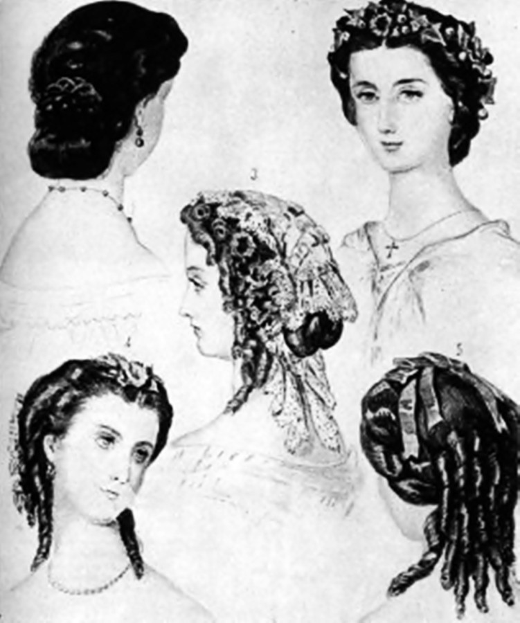 Модні зачіски середини XIX ст.