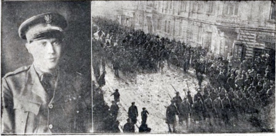 Едмунд Грейвс та похоронна процесія під час його похоронів. Фото 1919 року