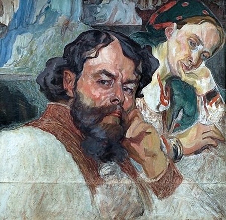 Олекса Новаківський. Автопортрет з дружиною. 1910 р.