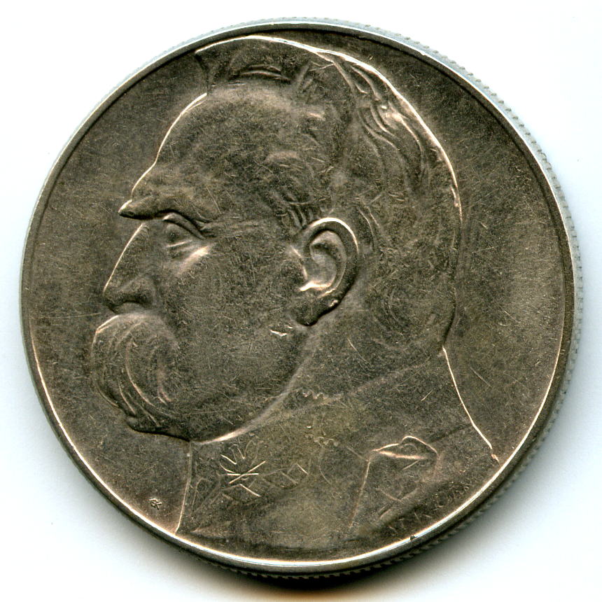 10 злотих 1935 року. Аверс