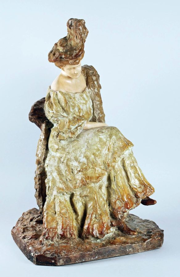 «Відпочинок» («Дама в капелюсі»), 1907 рік. Тонований гіпс. Львівська галерея мистецтв