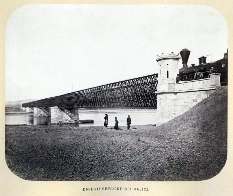 Залізничний міст через Дністер біля Галича (1868)