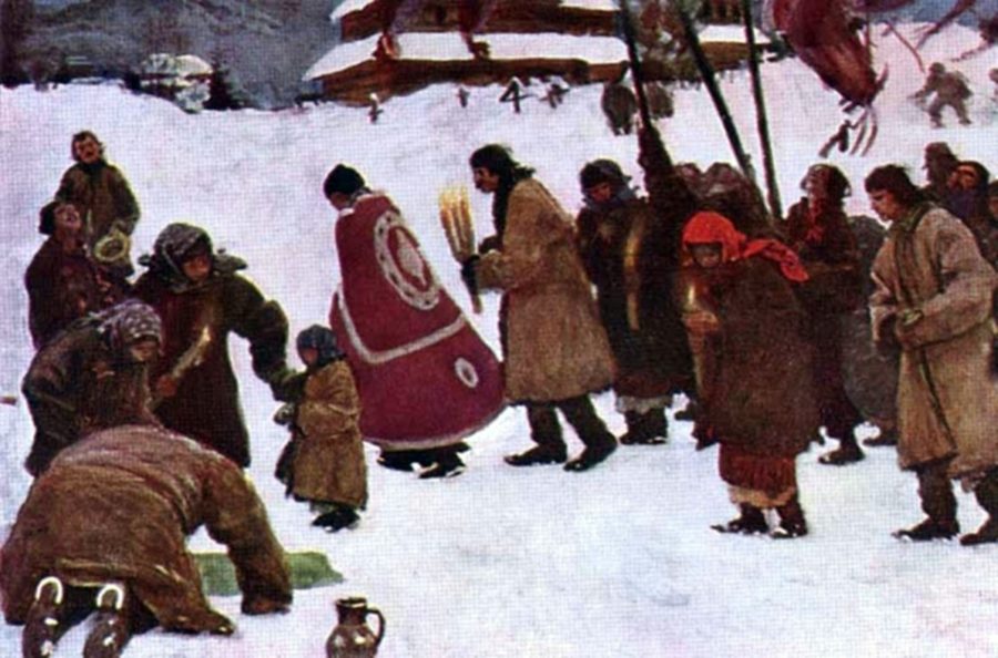 Водохреща, поштівка поч.ХХ ст.