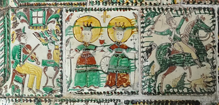 Гуцульські кахлі, піч у Музеї Криворівні