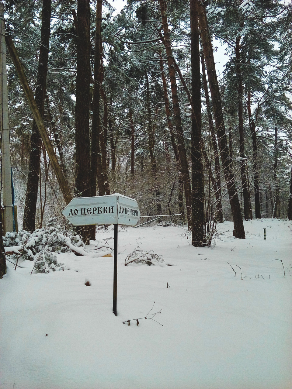 Вказівник, що допомагає знайти шлях до церкви Успіння Пресвятої Богородиці в Страдчі чи до печери. Фото Ірини Хлян.
