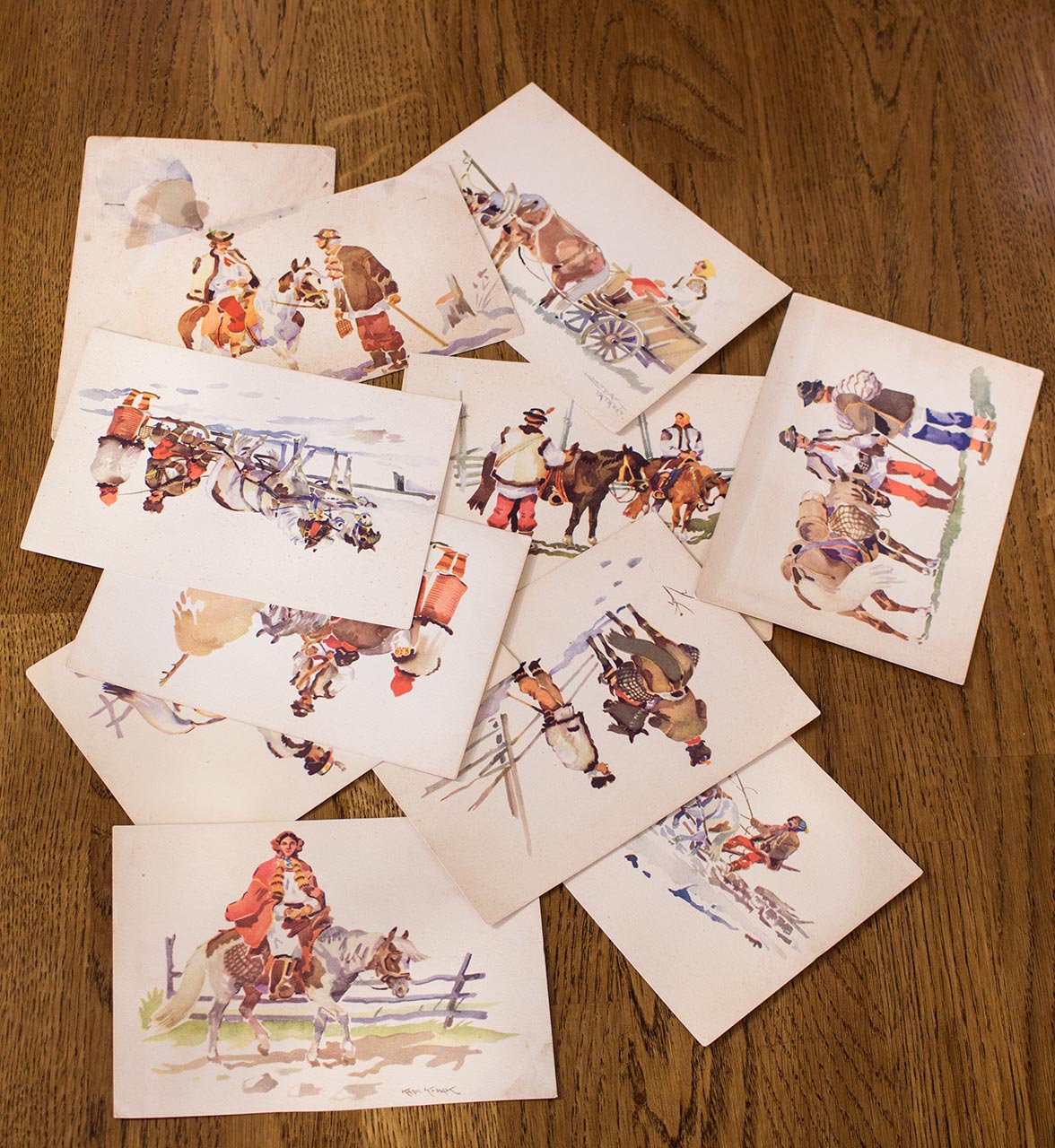 Оригінальні поштівки, що стали основою експозиції виставки "Гуцули в дорозі"