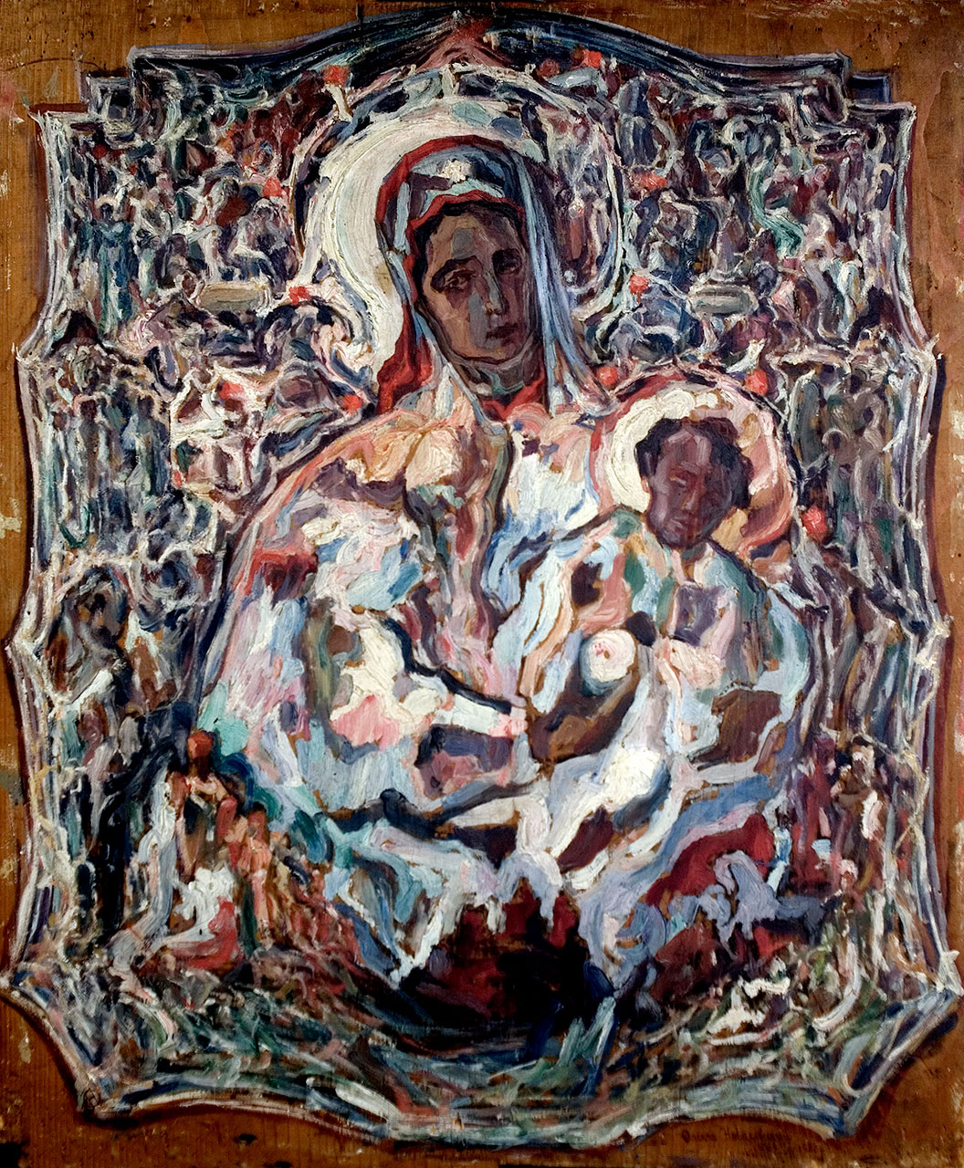 Олекса Новаківський. Мадонна у срібній ризі. 1923; Дошка, олія.
