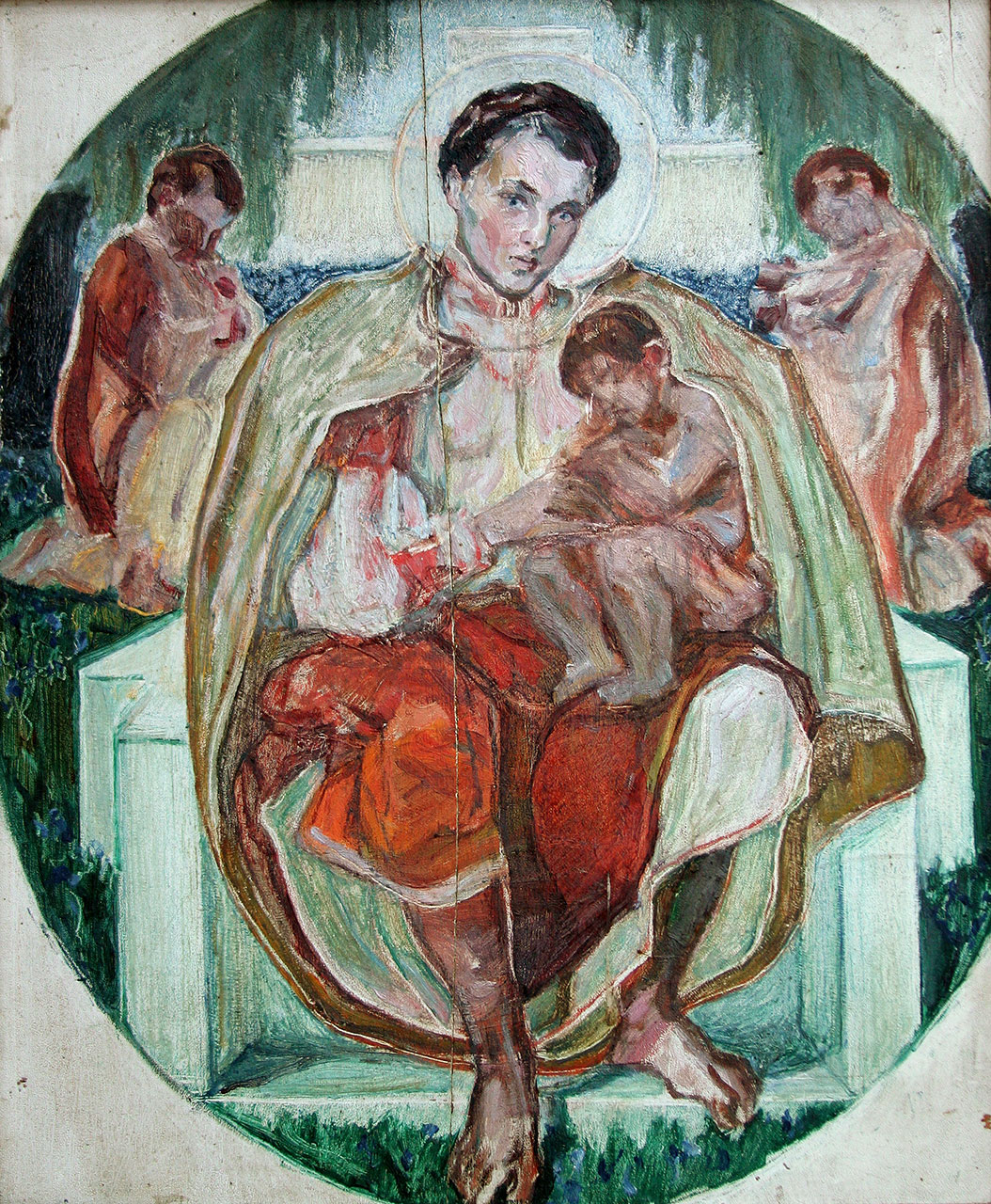 Олекса Новаківський. Начерк до однойменної поеми Т.Шевченка «Марія», 1914 р. Дошка, олія.