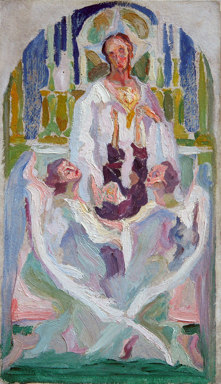 Олекса Новаківський. Серце Ісуса. Кінець 1920 – початок 1930-х рр. Картон, олія.