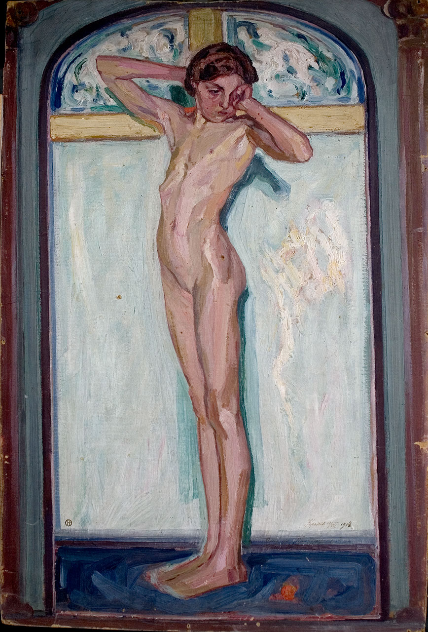 Олекса Новаківський. Пробудження, 1914 р. Фанера, олія.