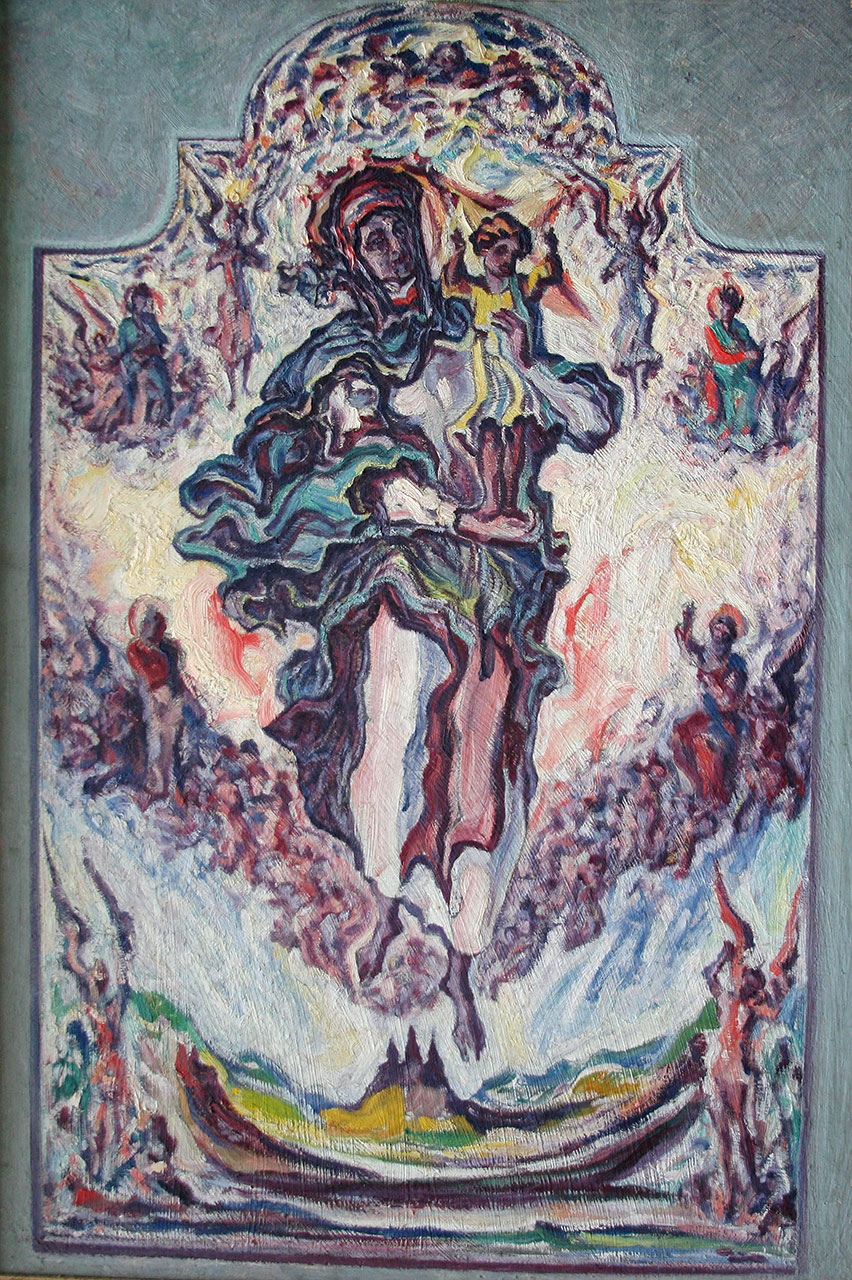 Олекса Новаківський. Мати Милосердя. 1935 р. Фанера, олія.