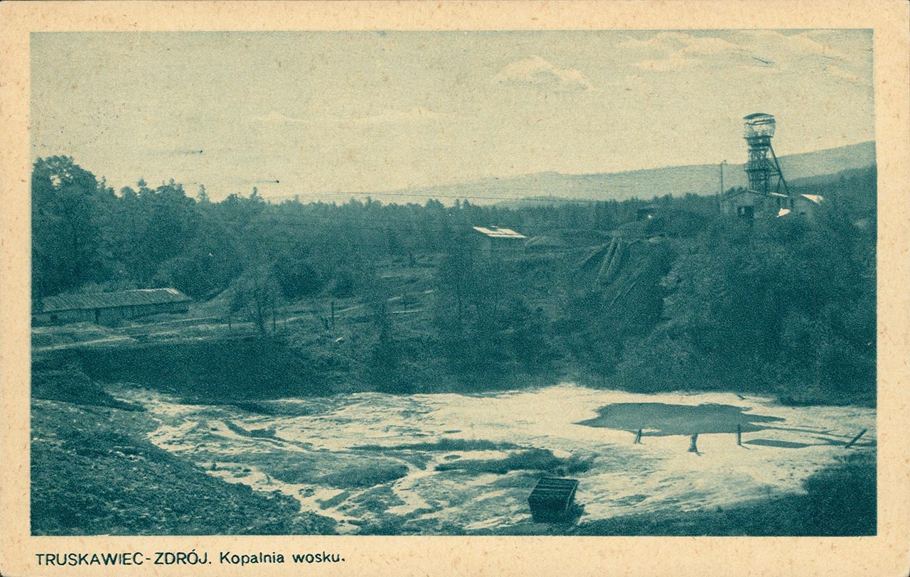 Копальня озокериту біля Трускавця. Поштівка 1918 року