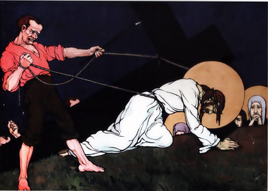 Олена Кульчицька. Христос паде під тягарем хреста . Із циклу "Страсті Христові". 1915 р.