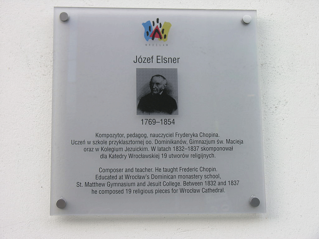 Меморіальна таблиця на честь Ельзнера у Вроцлаві