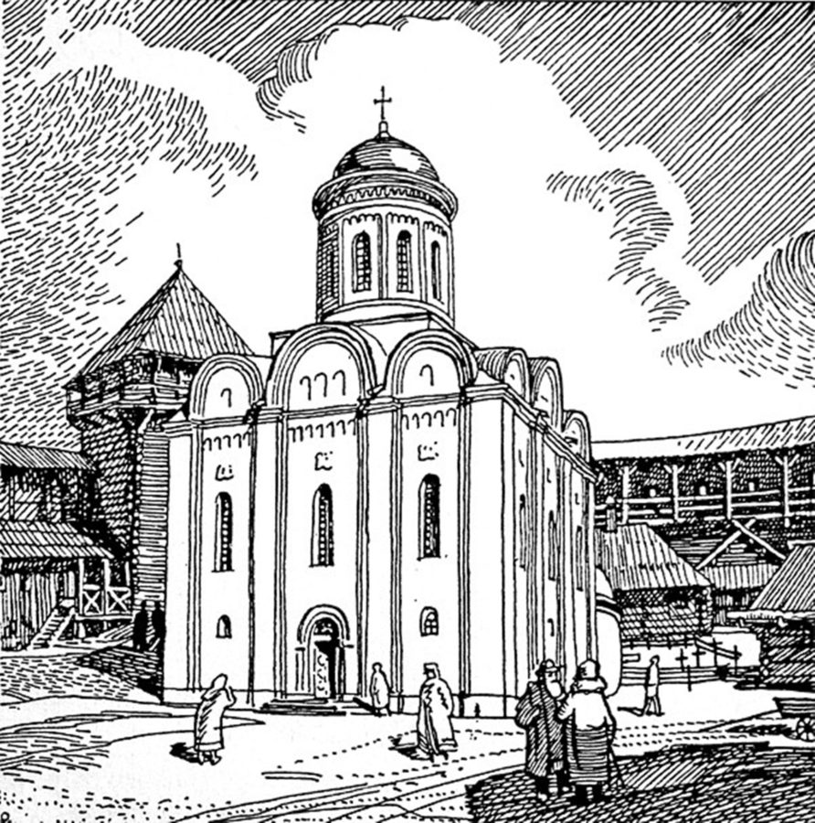 Храм Івана Богослова посеред замку. Зображення Ростислава Метельницького