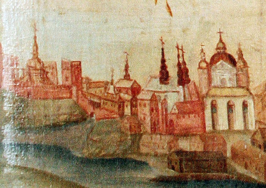 Панорама Луцька на іконі XVIII століття. Зберігається у Музеї волинської ікони