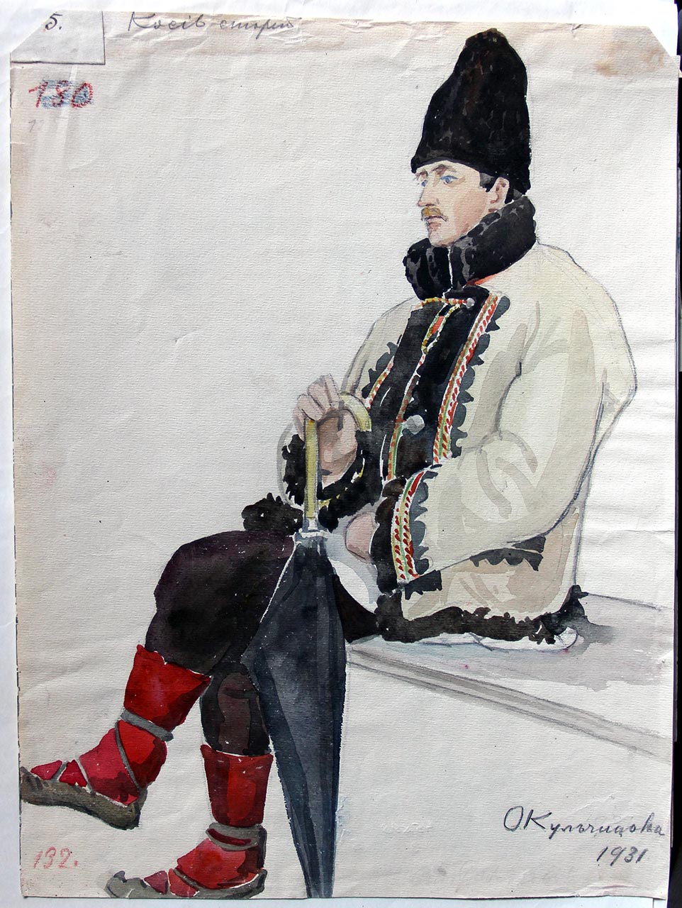 Експозиція ретроспективної виставки "Олена Кульчицька (1877-1967). Народний одяг західних областей України. Акварелі. Малярство" (із фондових збірок Національного музею у Львові імені Андрея Шептицького)