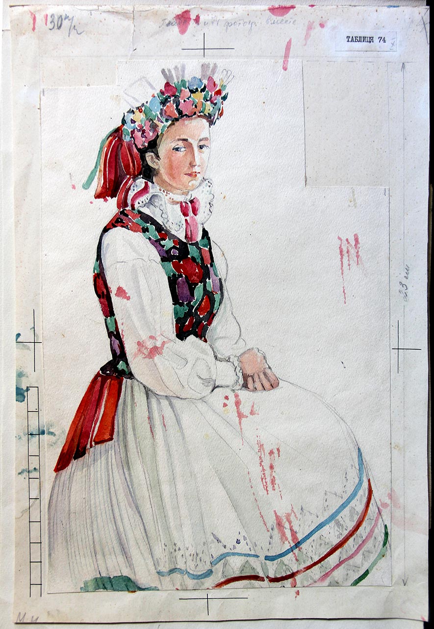 Експозиція ретроспективної виставки "Олена Кульчицька (1877-1967). Народний одяг західних областей України. Акварелі. Малярство" (із фондових збірок Національного музею у Львові імені Андрея Шептицького)
