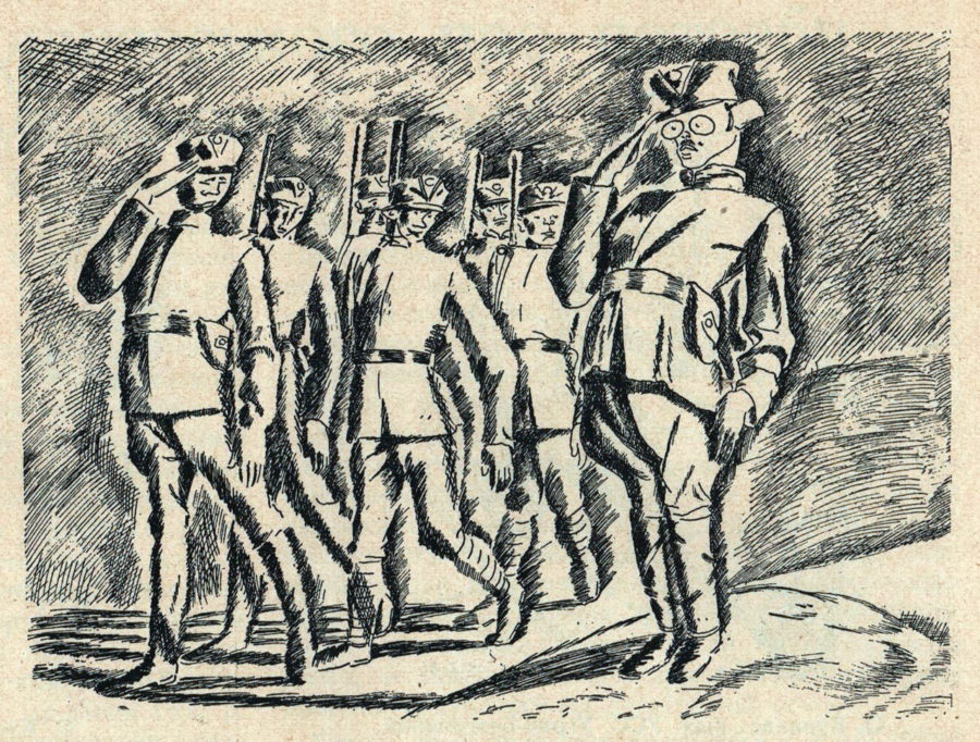 Р. Сорохтей. Підх. УСС Придун вишколює чету