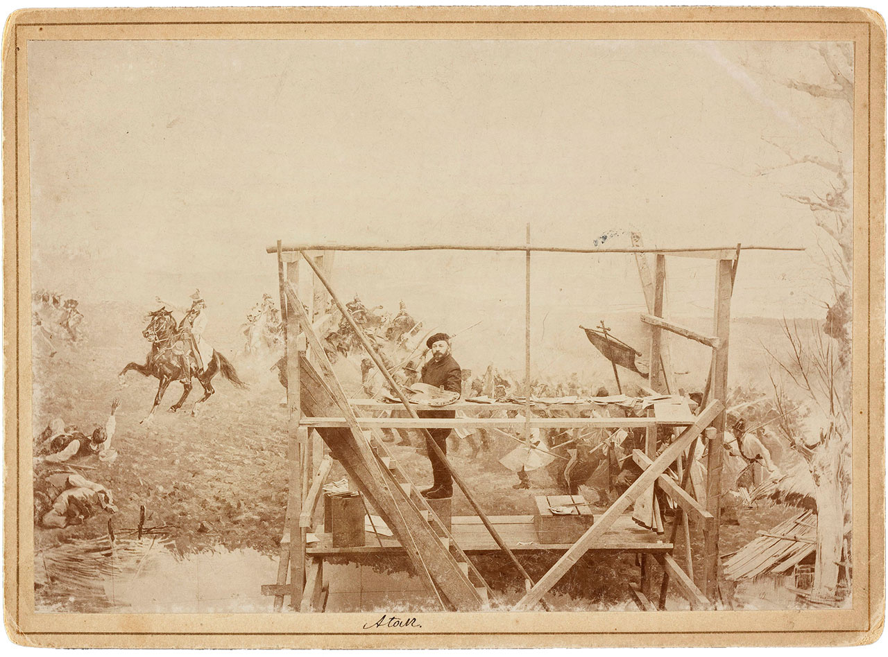 Ян Стика зображає Тадеуша Костюшко для Рацлавицької панорами. Фото 1893-1984 року http://cyfrowe.mnw.art.pl/