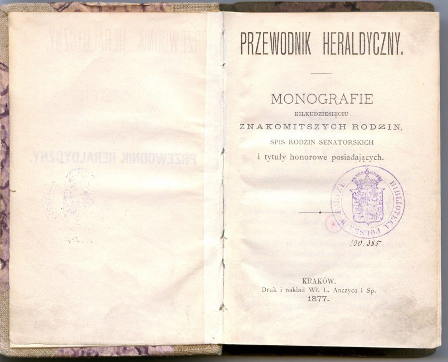 Адам Амількар-Косінський «Przewodnik heraldyczny: monografie kilku dziesięciu znakomitych rodzin, spis rodzin senatorskich i tytuły honorowe posiadających»
