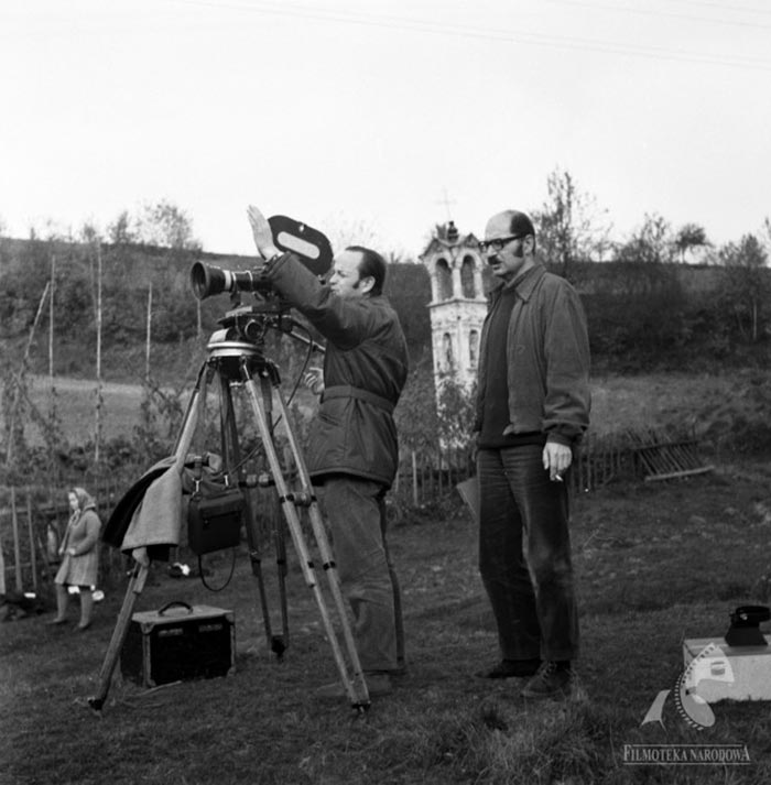 Станіслав Кокеш (справа) під час зйомок «Фернандо і гуманісти», 1973