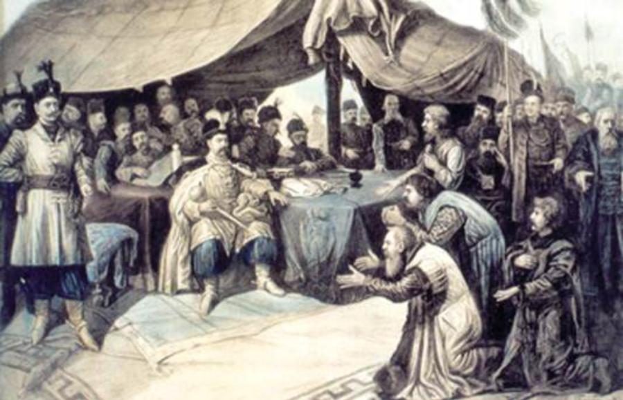 Турбацький Є. Посли львівського магістрату у таборі гетьмана Богдана Хмельницького. Фото з https://uk.wikipedia.org