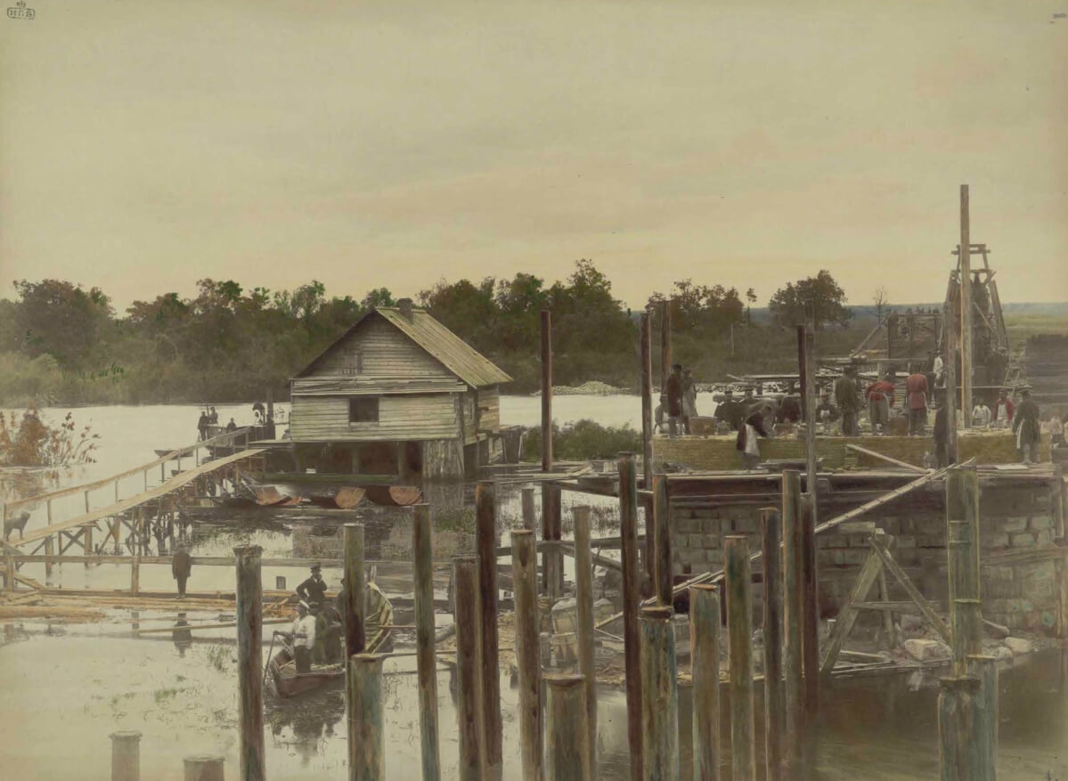 На одній із ділянок будови. Фотограф Конрад Бандель, 1880-і рр.