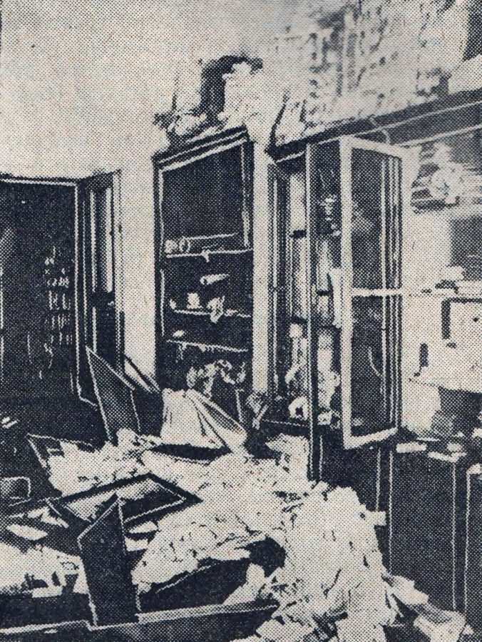 Канцелярія переплетні "Просвіти" після нападу, листопад 1928 р.