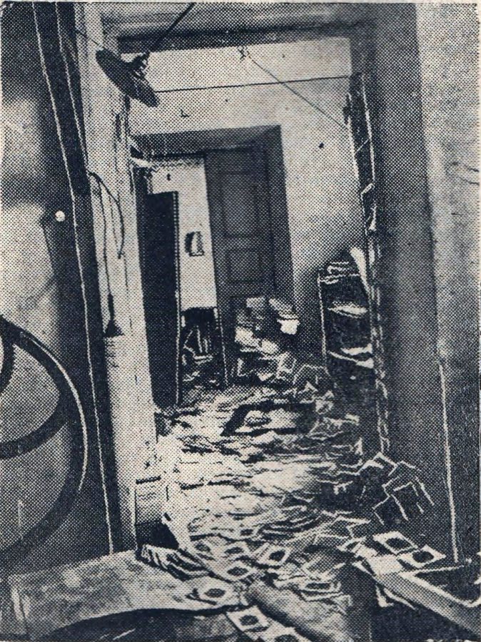 Знищений демонстрантами машиновий відділ преплетні "Просвіти", 2. 11. 1928 р.