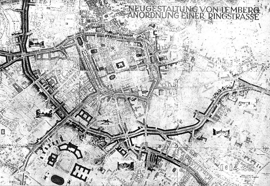 Розпланування південно-західної частини передмістя, 1943